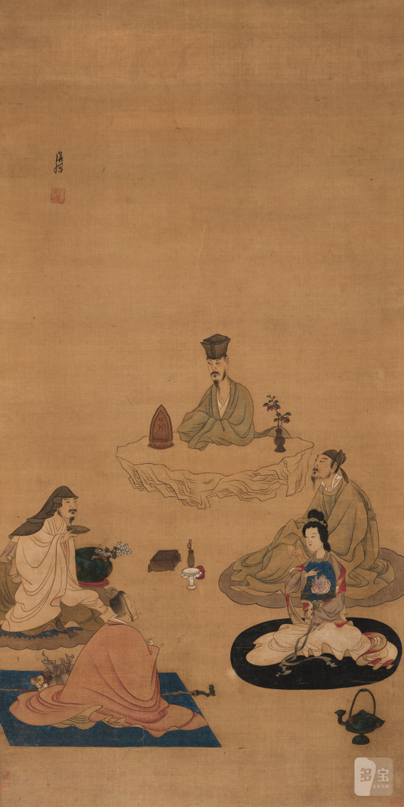 陈洪绶（1598-1652） 会茶图 - 图1